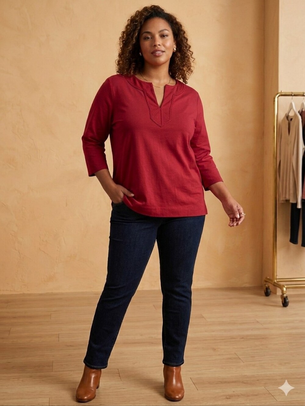 Lauren Ralph Lauren's plus size soft tunic is crafted from luxe combed cotton